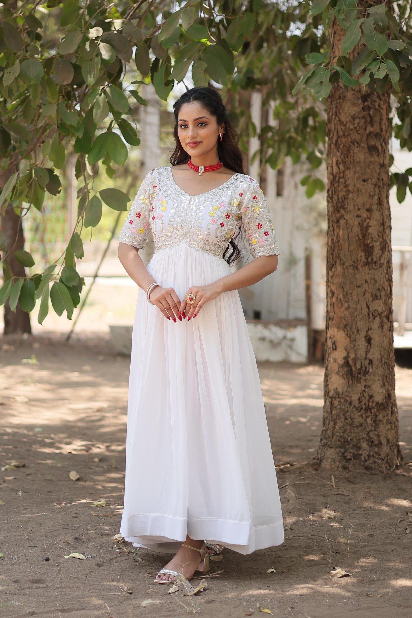 Anarkali Full Flaired gown Readymade Indian wedding dress
