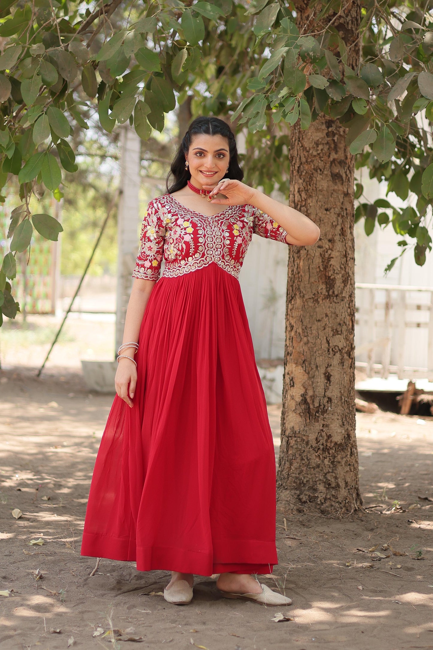 Anarkali Full Flaired gown Readymade Indian wedding dress