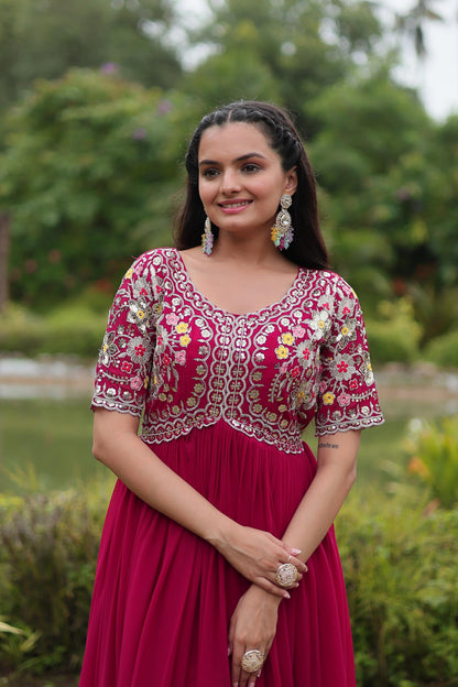 Anarkali Full Flaired gown Readymade Indian wedding dress