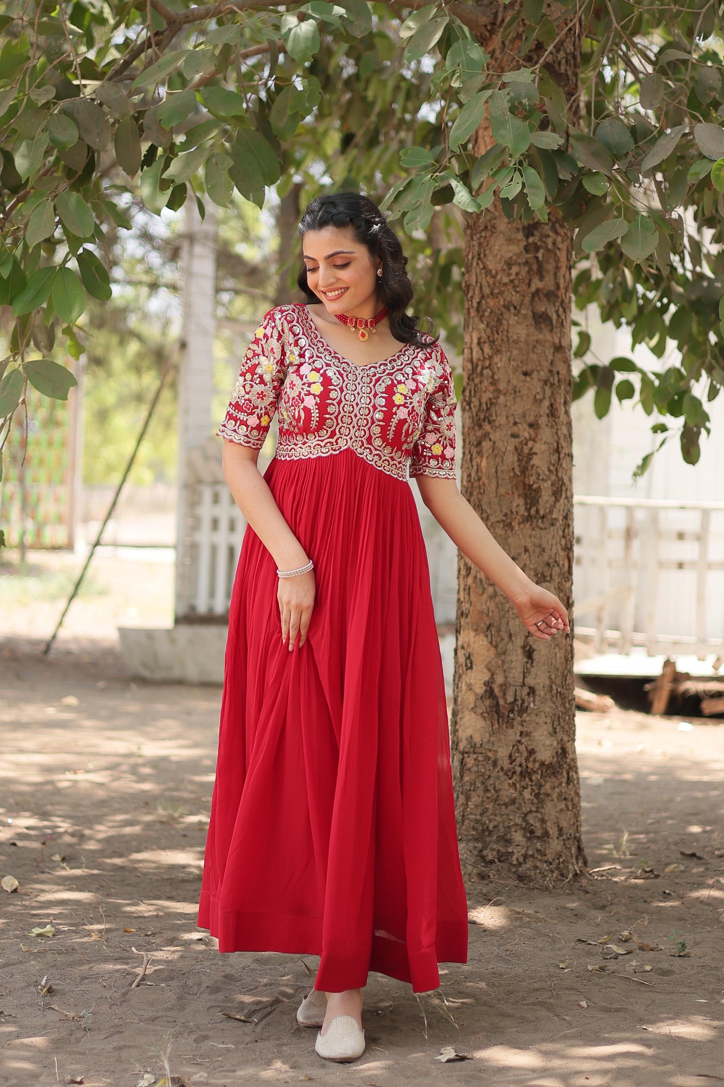 Anarkali Full Flaired gown Readymade Indian wedding dress
