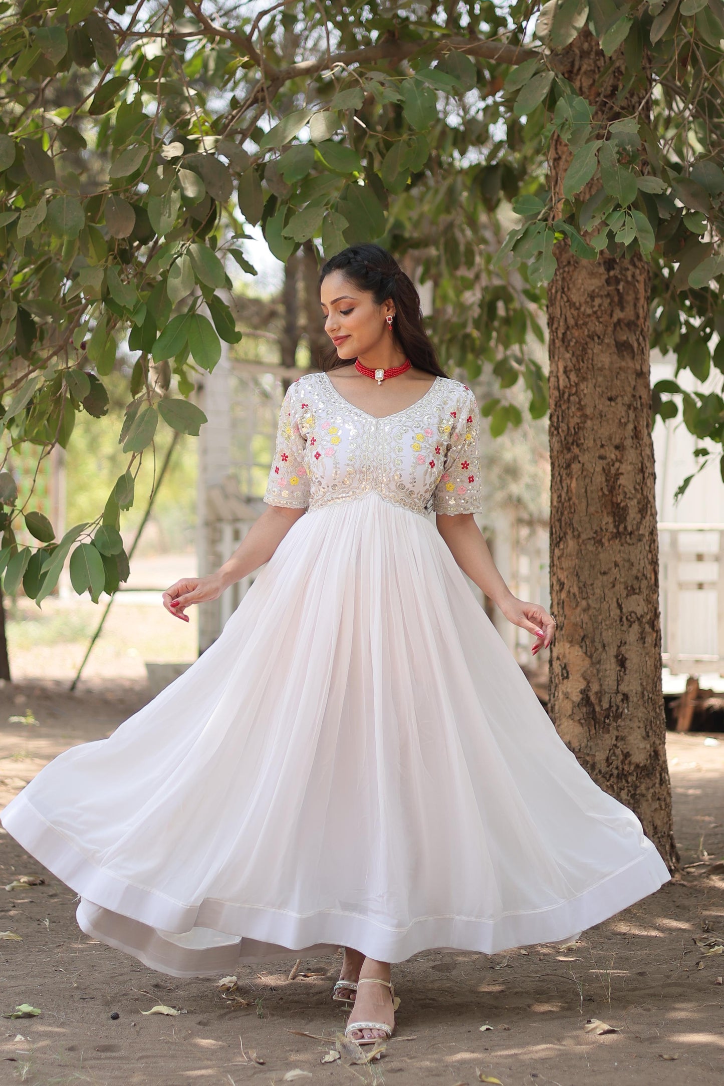 Anarkali Full Flaired gown Readymade Indian wedding dress