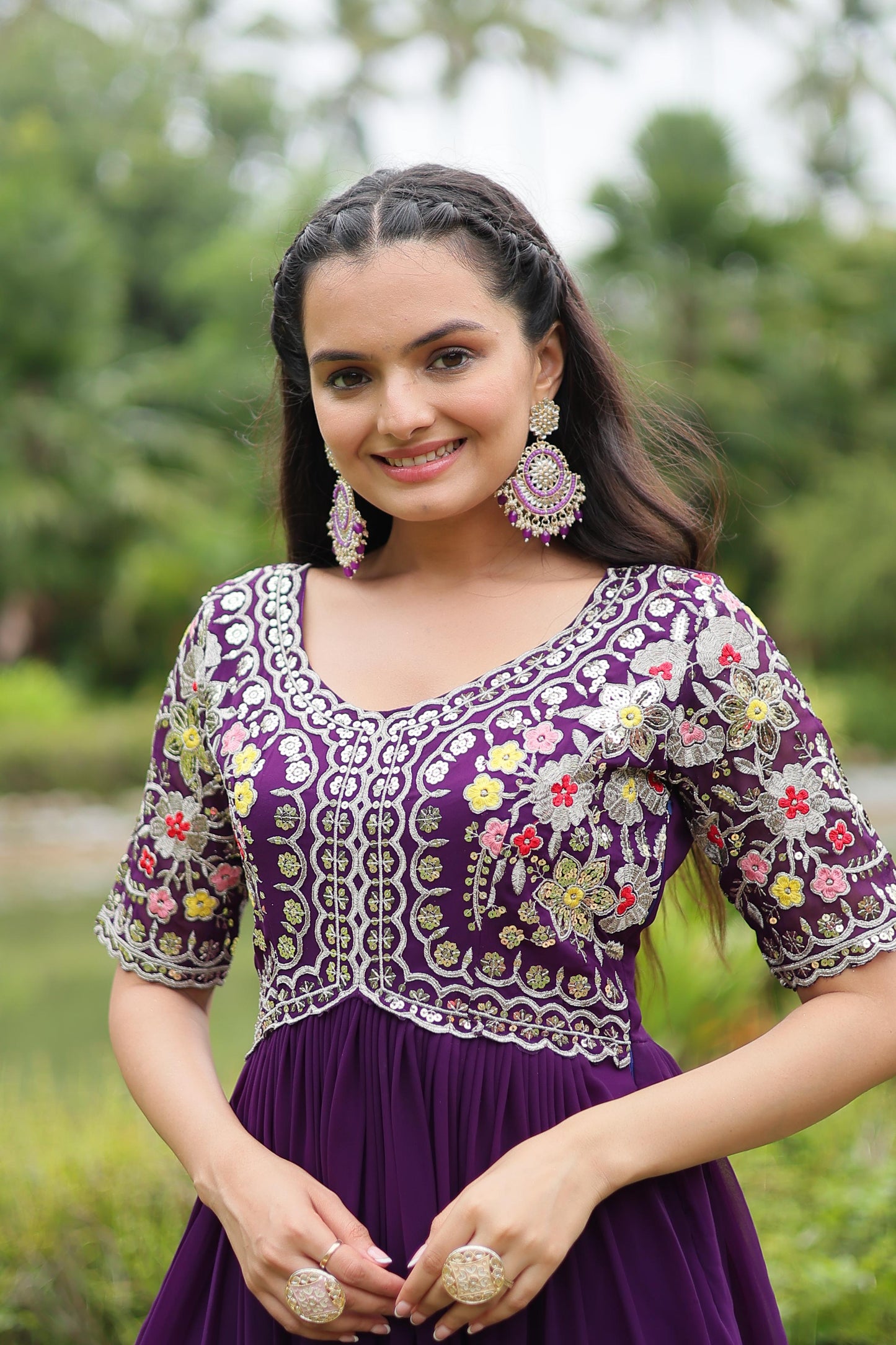 Anarkali Full Flaired gown Readymade Indian wedding dress