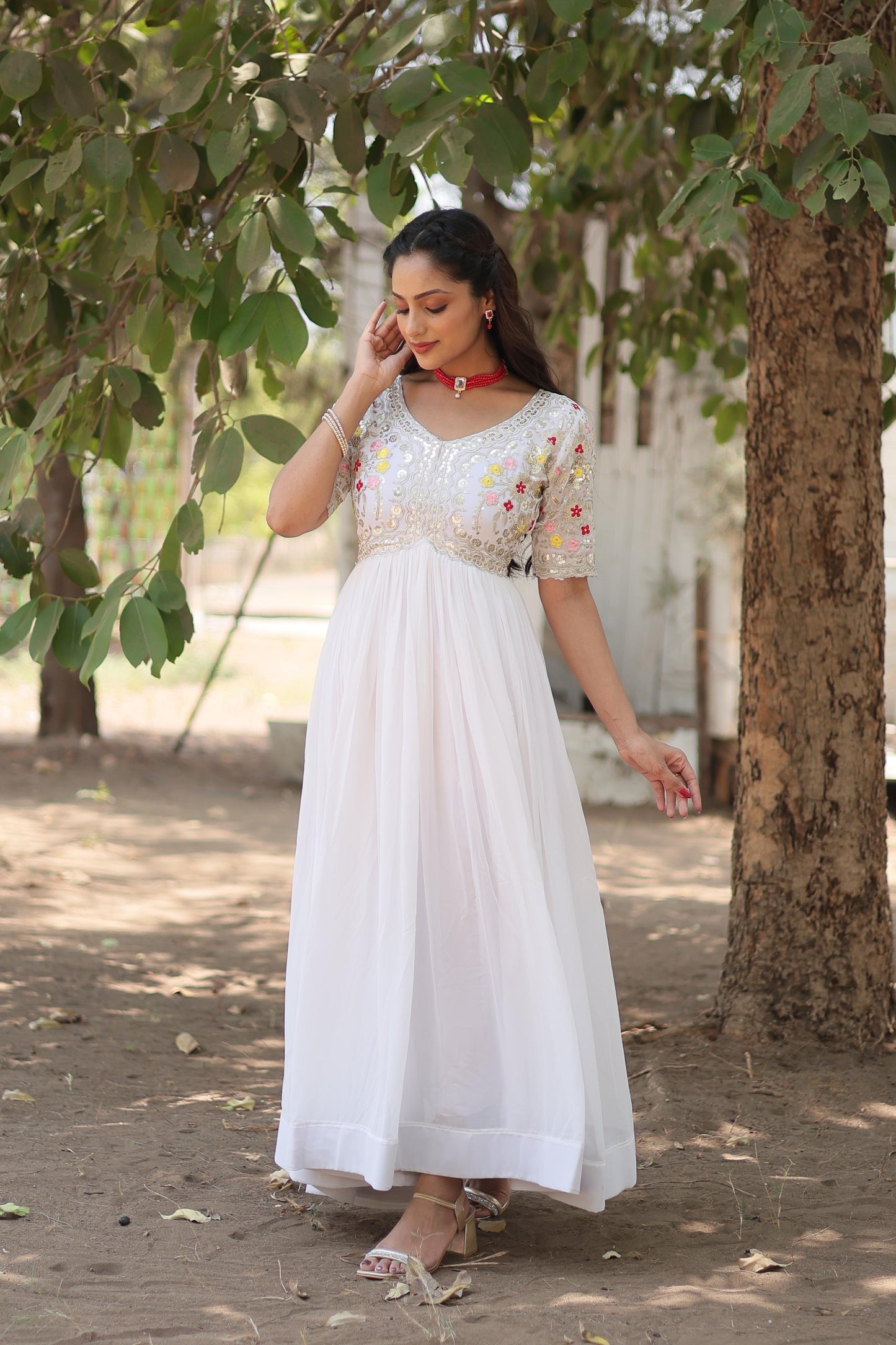 Anarkali Full Flaired gown Readymade Indian wedding dress