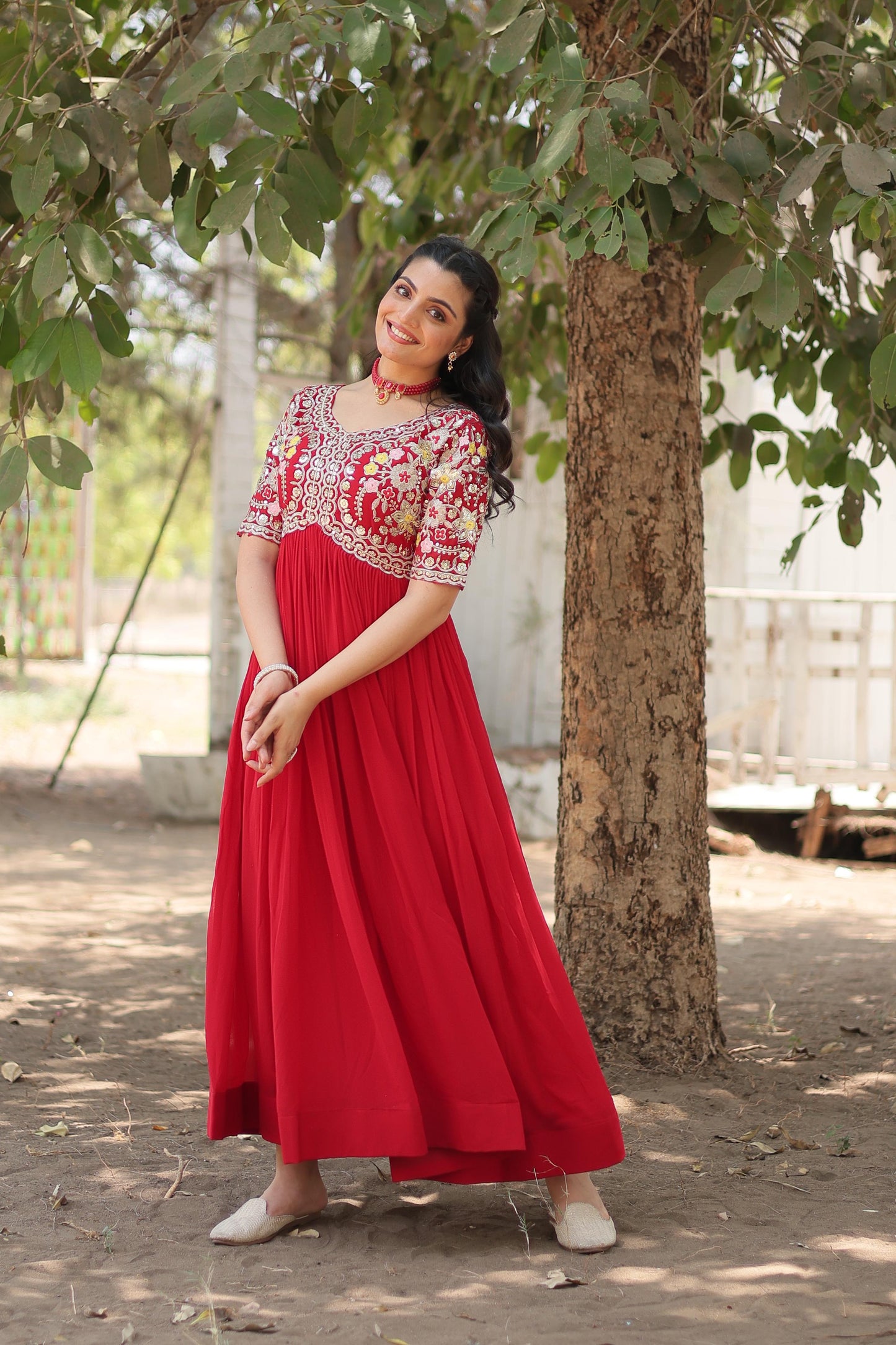 Anarkali Full Flaired gown Readymade Indian wedding dress