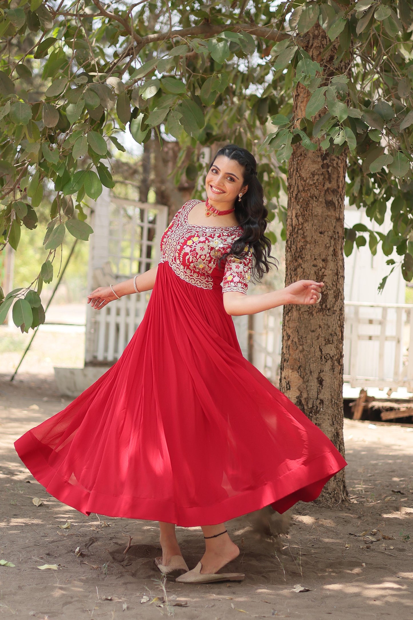 Anarkali Full Flaired gown Readymade Indian wedding dress