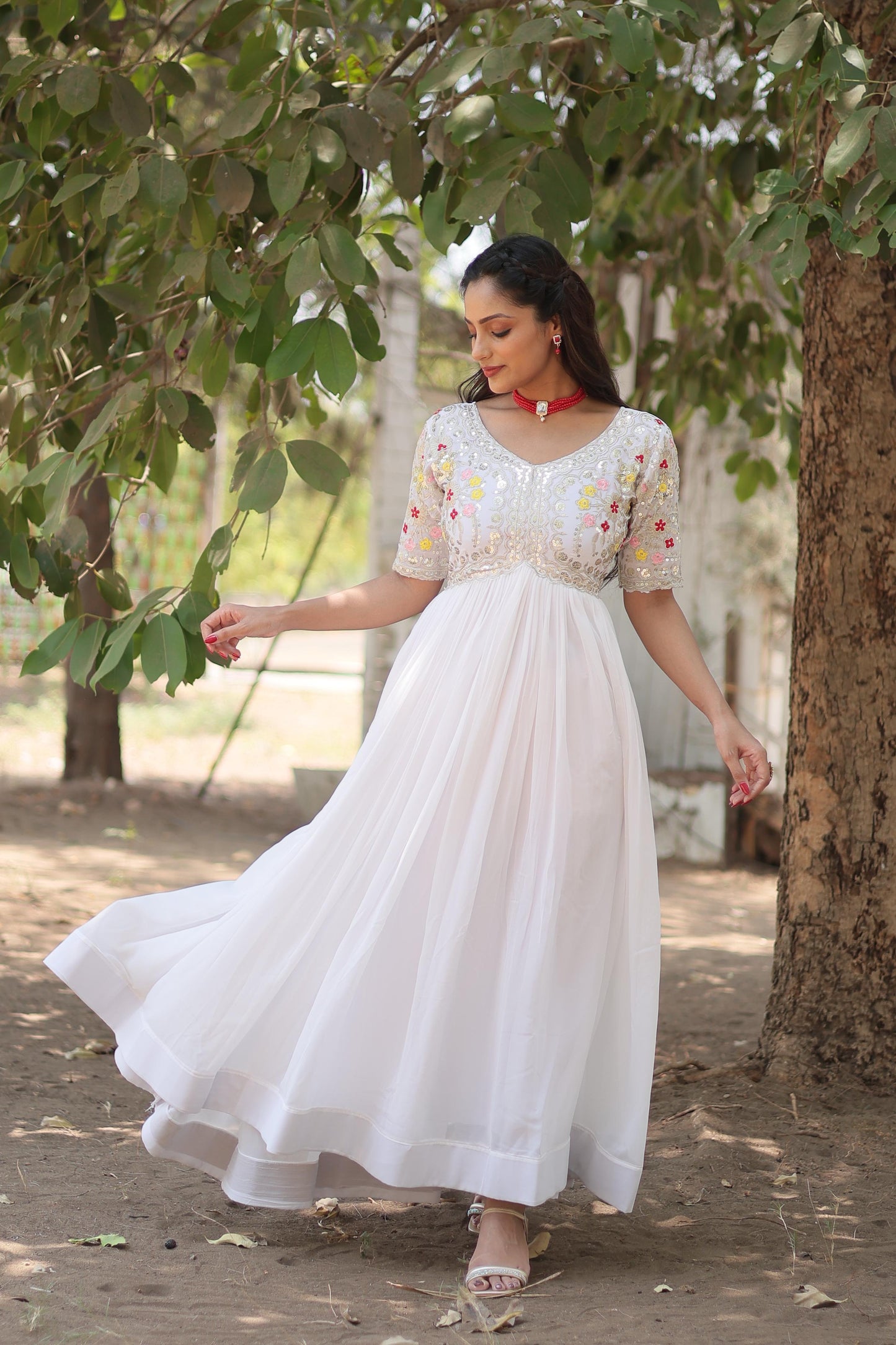 Anarkali Full Flaired gown Readymade Indian wedding dress