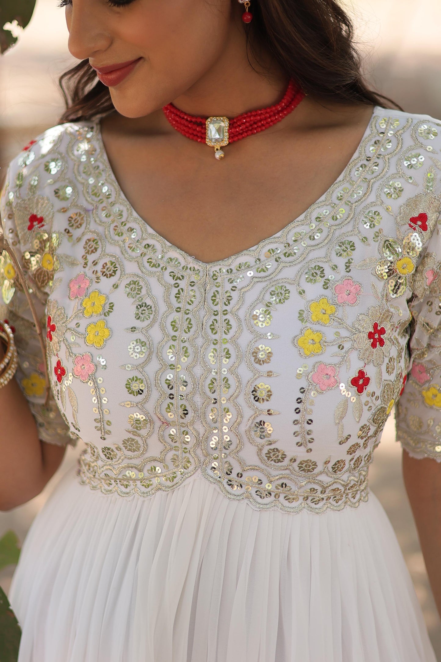 Anarkali Full Flaired gown Readymade Indian wedding dress