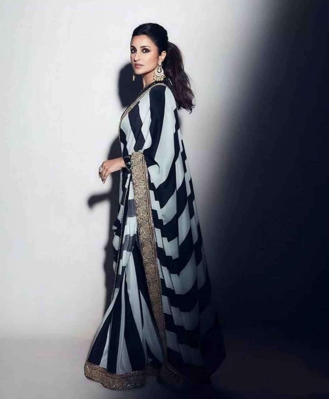 Bollywood Designer Partywear saree with stitched blouse for wedding Ready to wear