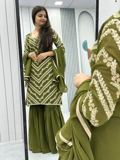 Ready To Wear Sharara suit set Salwar Kameez Readymade Indian Dress
