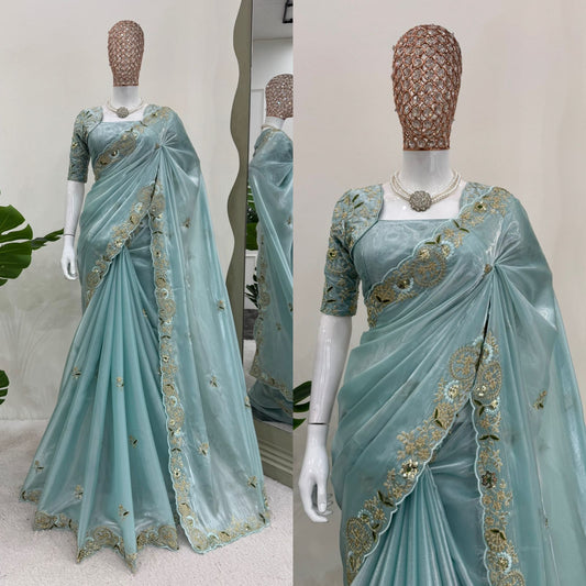 Readymade Designer Partywear sarees with stitched blouse New Ready To Wear Wedding saree