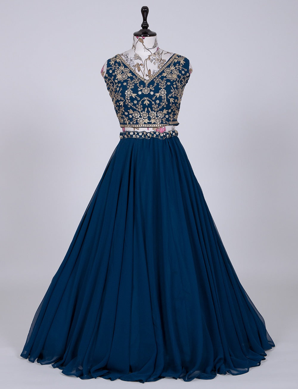 Blue wedding wear lehenga choli Readymade Indian Dress