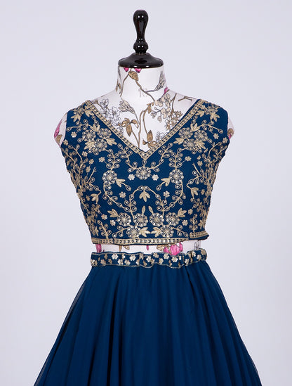 Blue wedding wear lehenga choli Readymade Indian Dress