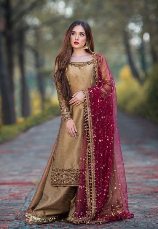 Pakistani Ready To Wear Salwar Kameez Palazzo Suit Set