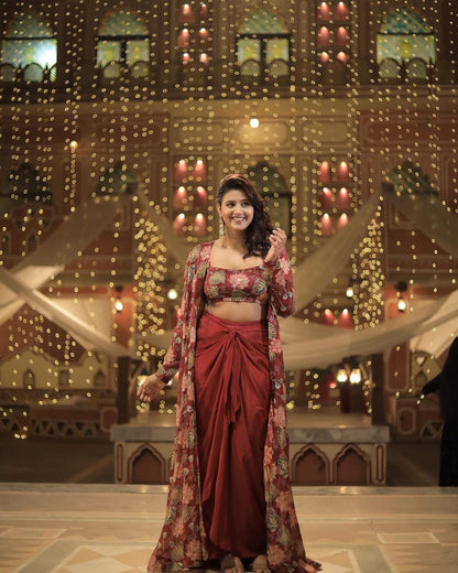 Indowestern Skirt choli with shrug Readymade Indian wedding dress