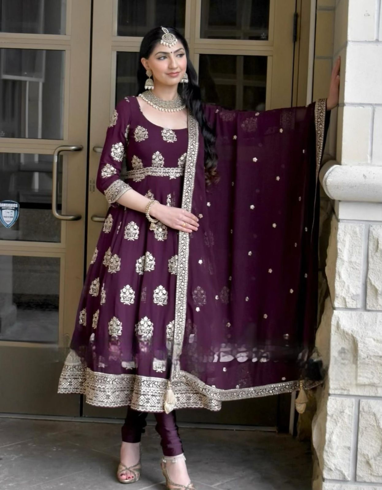 Anarkali Gown Suit Indian wedding full Flair dress