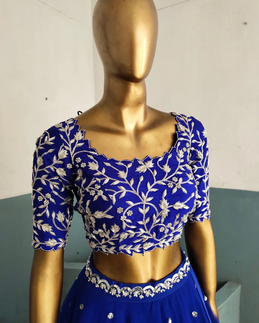 Blue Readymade Wedding lehenga choli Indian premium dress