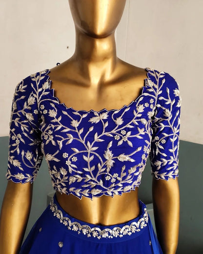 Blue Readymade Wedding lehenga choli Indian premium dress