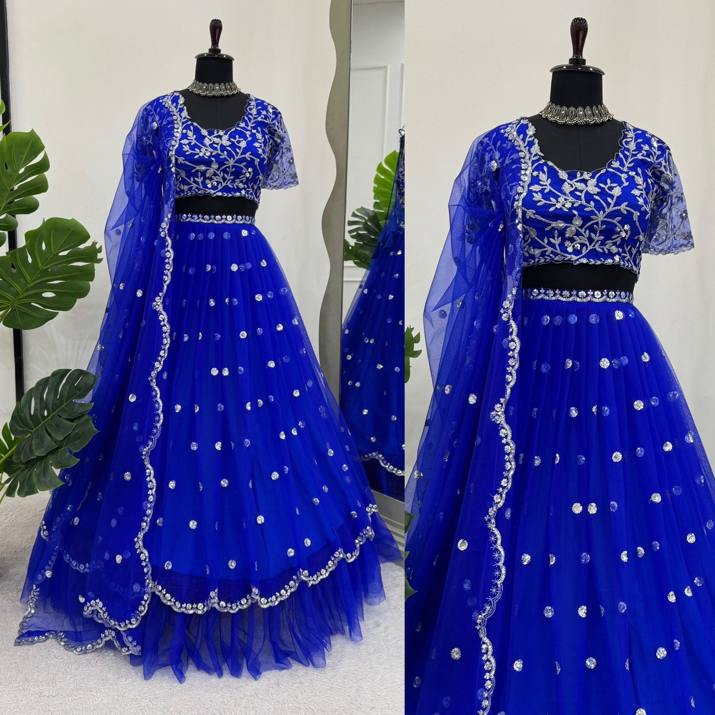 Blue Readymade Wedding lehenga choli Indian premium dress