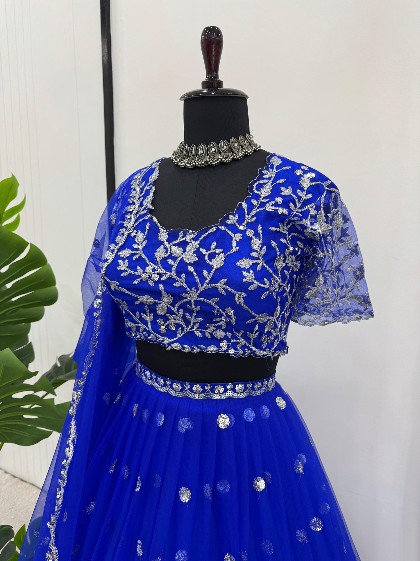 Blue Readymade Wedding lehenga choli Indian premium dress