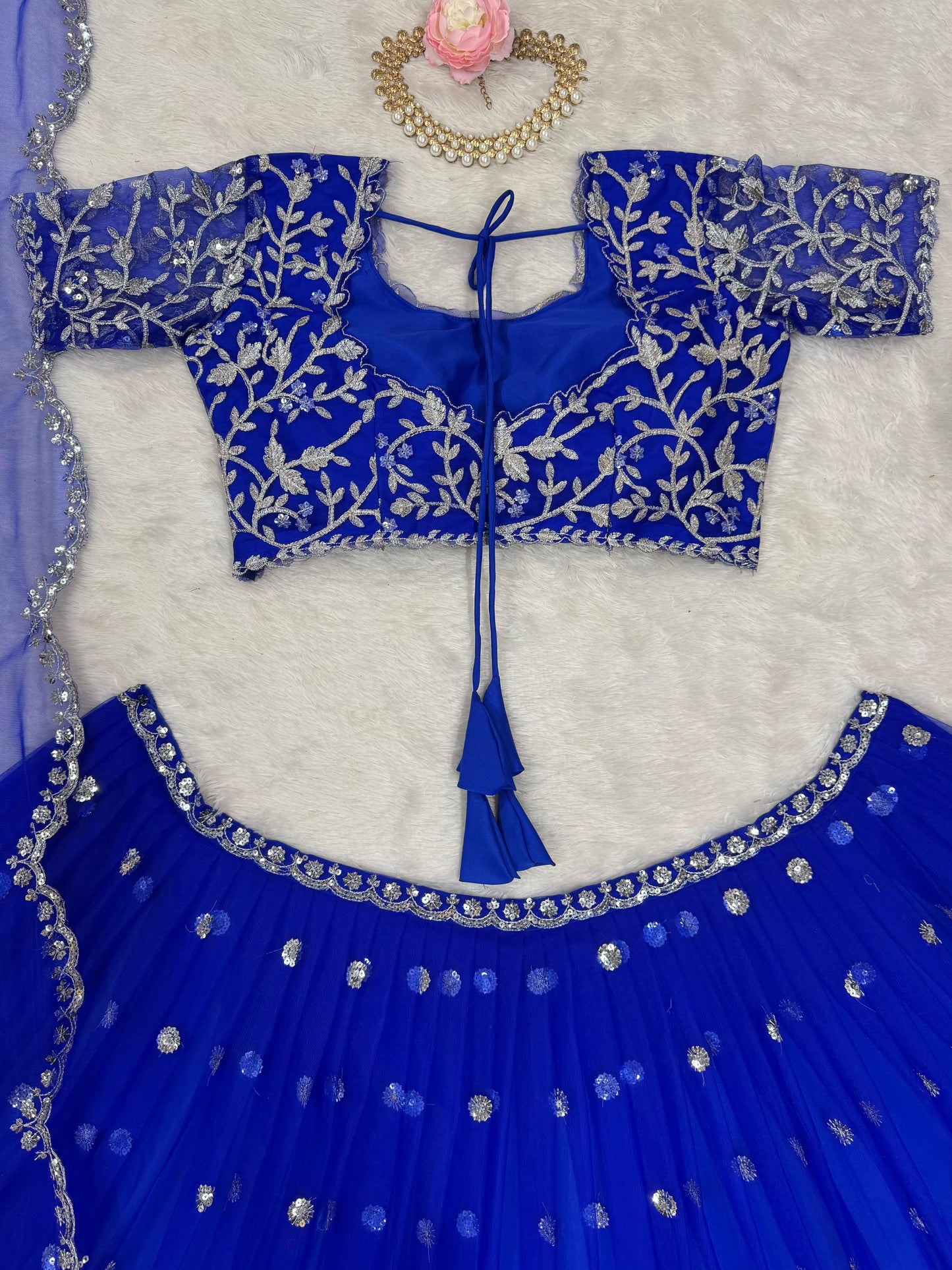 Blue Readymade Wedding lehenga choli Indian premium dress