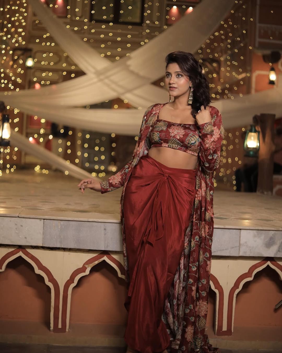 Indowestern Skirt choli with shrug Readymade Indian wedding dress