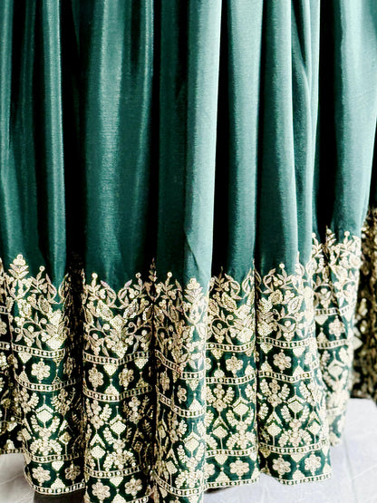 Green Salwar Kameez set anarkali Full Flair Indian Dress