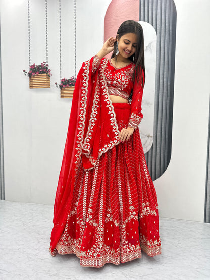 Red Wedding lehenga choli full Stiched Ready To Wear