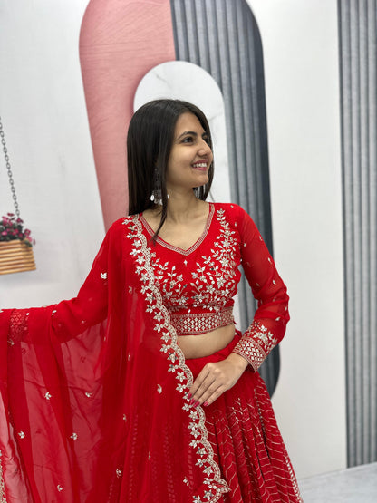 Red Wedding lehenga choli full Stiched Ready To Wear