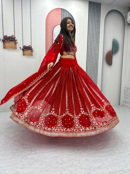 Red Wedding lehenga choli full Stiched Ready To Wear