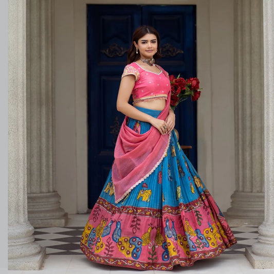 Kalamkari Festival wedding wear lehenga choli Ready to Wear