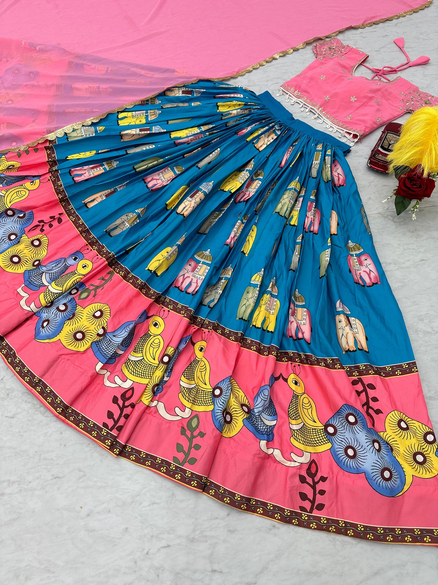 Kalamkari Festival wedding wear lehenga choli Ready to Wear