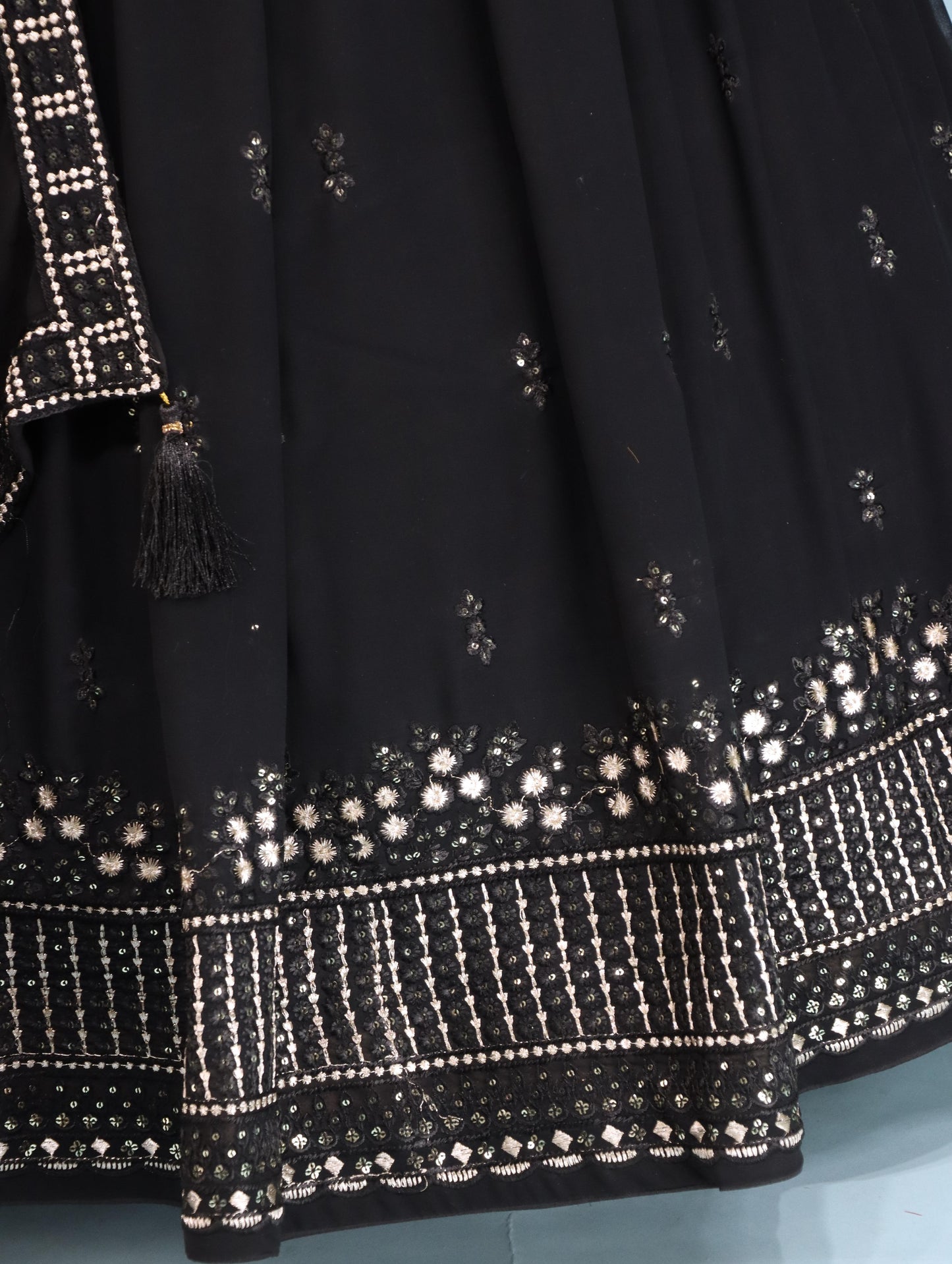 Black Ready To Wear Wedding lehenga choli Indian dress