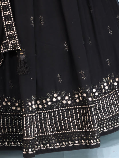 Black Ready To Wear Wedding lehenga choli Indian dress