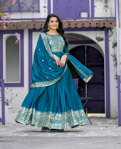 Anarkali Full Flair Readymade gown Indian wedding dress