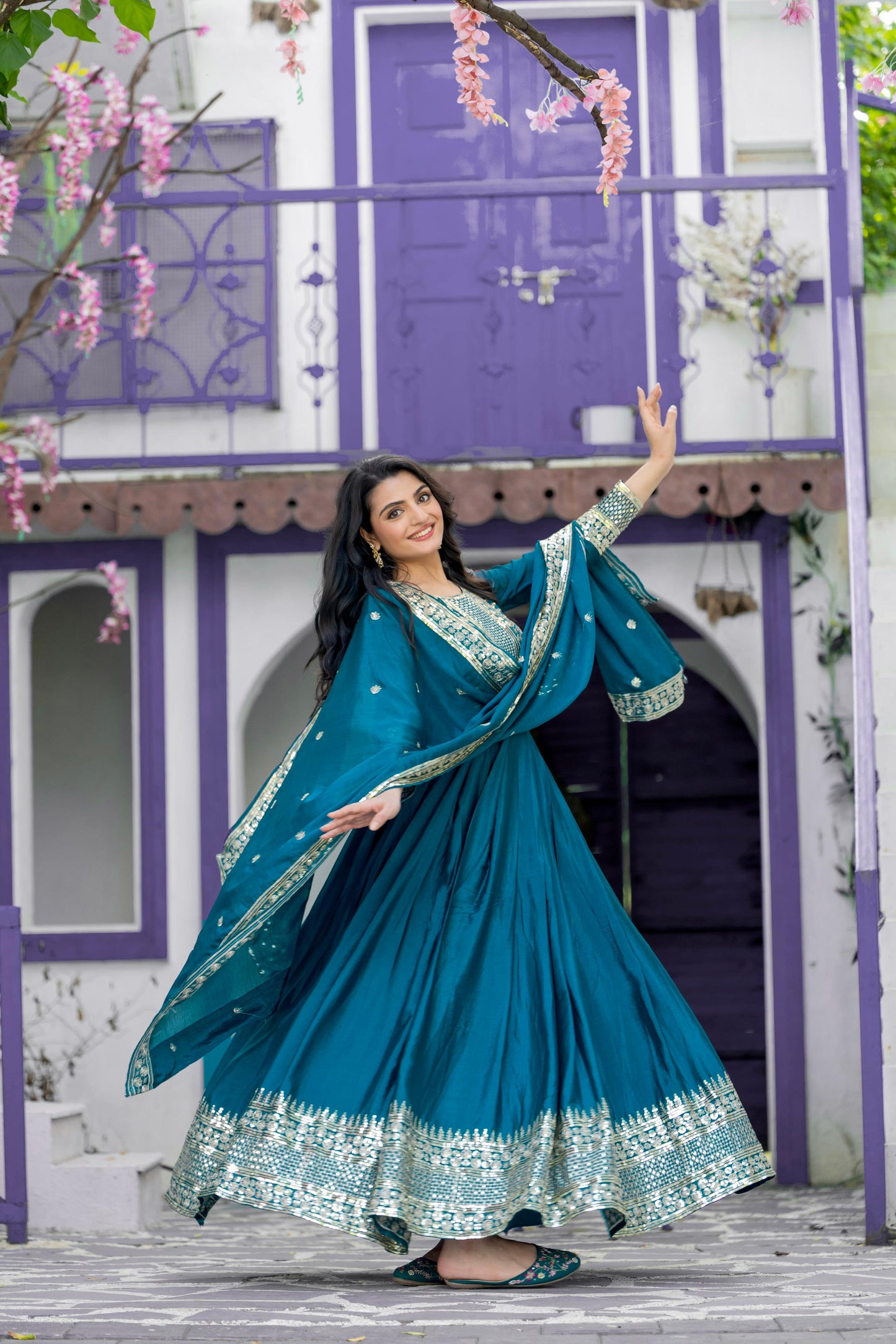 Anarkali Full Flair Readymade gown Indian wedding dress
