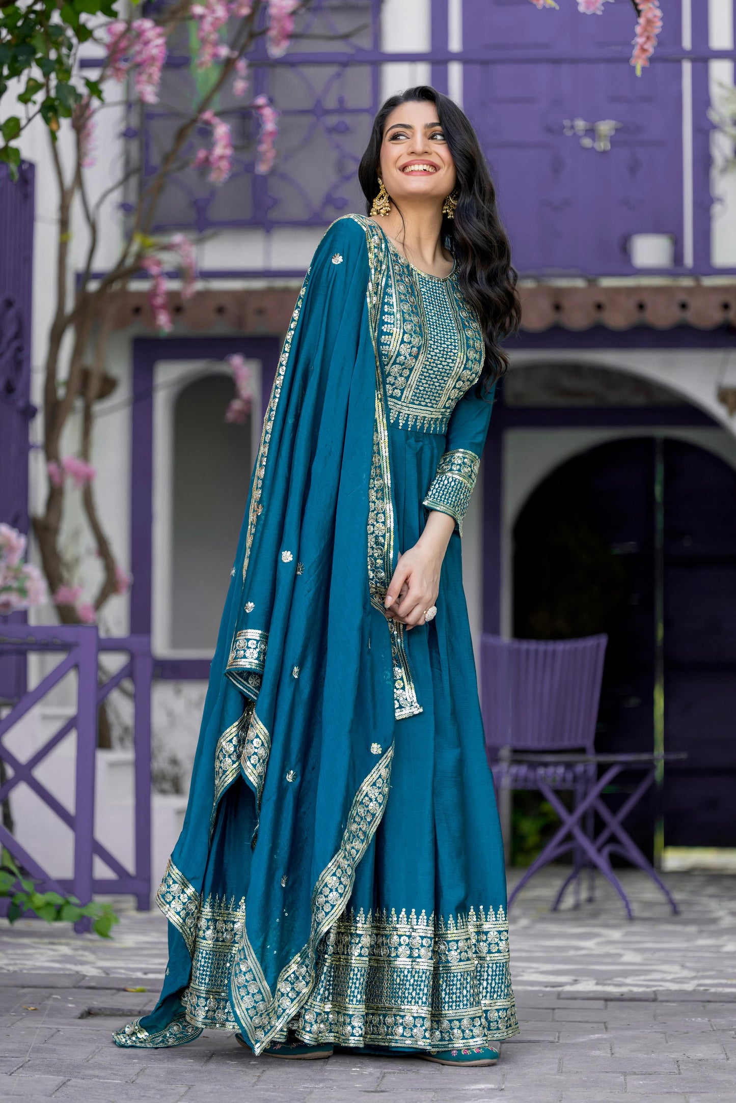 Anarkali Full Flair Readymade gown Indian wedding dress