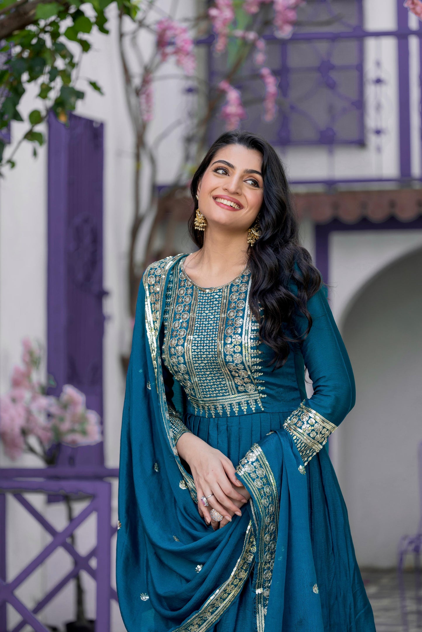 Anarkali Full Flair Readymade gown Indian wedding dress