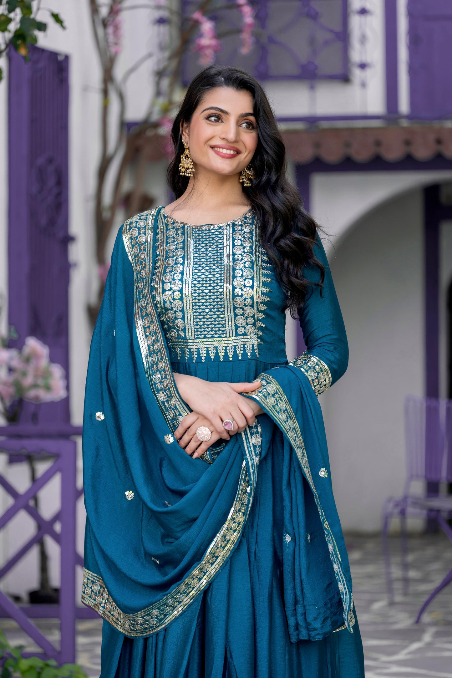 Anarkali Full Flair Readymade gown Indian wedding dress