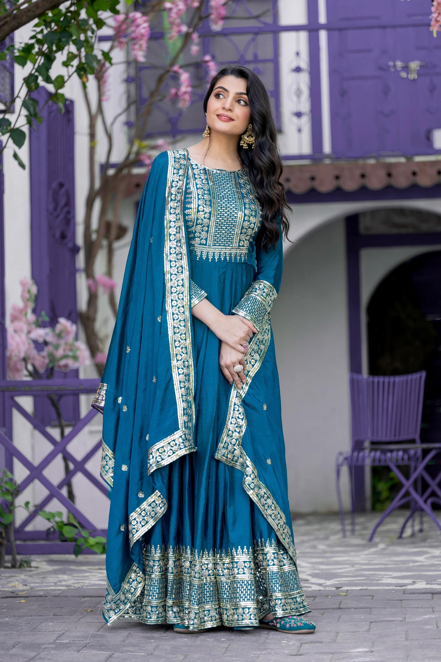 Anarkali Full Flair Readymade gown Indian wedding dress