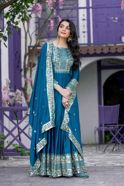 Anarkali Full Flair Readymade gown Indian wedding dress