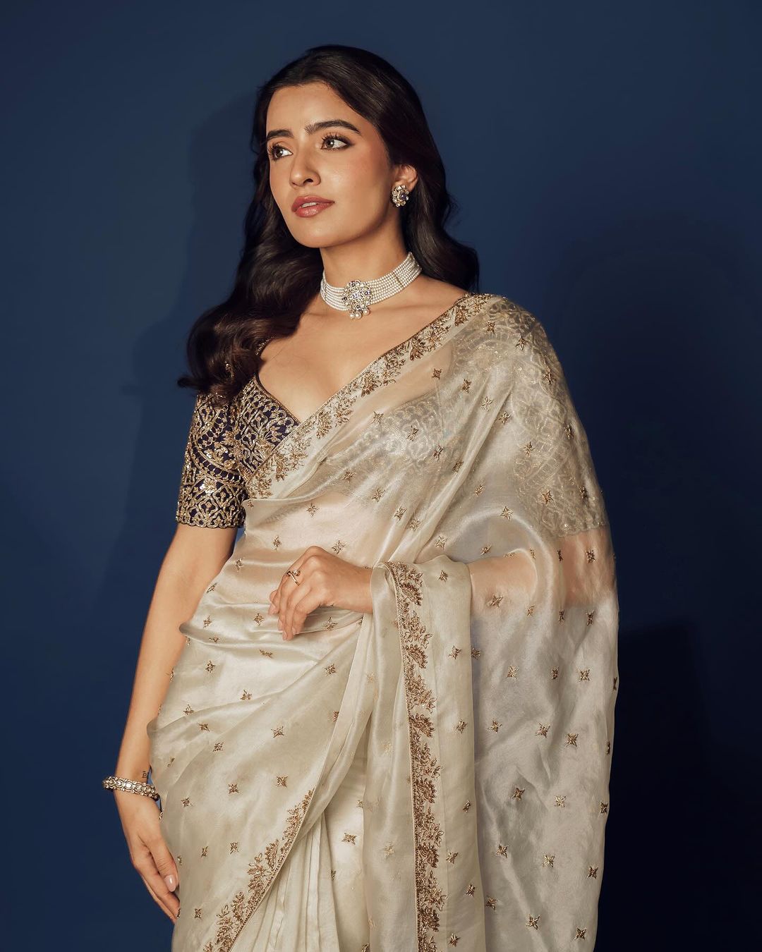 Organza wedding saree with stitched blouse Ready To Wear Designer Party Wear saree