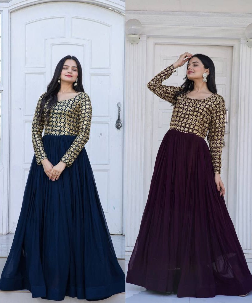 Anarkali Full length Flaired wedding gown dress Readymade Indian Dress