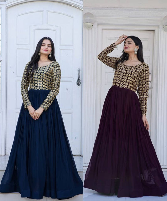Anarkali Full length Flaired wedding gown dress Readymade Indian Dress
