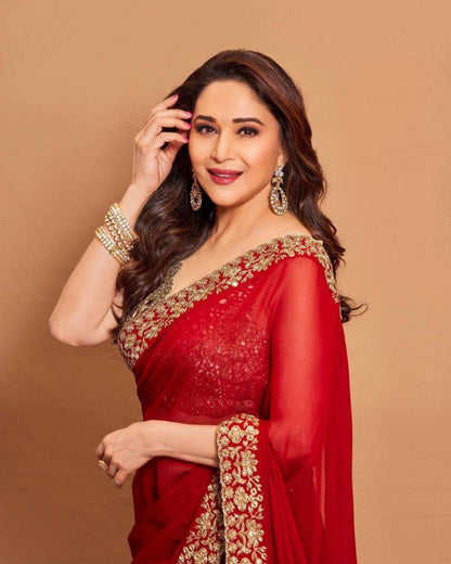 Red partywear Designer wedding saree Bollywood premium saree