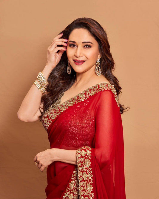 Red partywear Designer wedding saree Bollywood premium saree