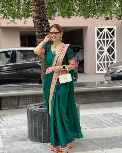 Readymade Designer Partywear sarees with stitched blouse New Ready To Wear Saree