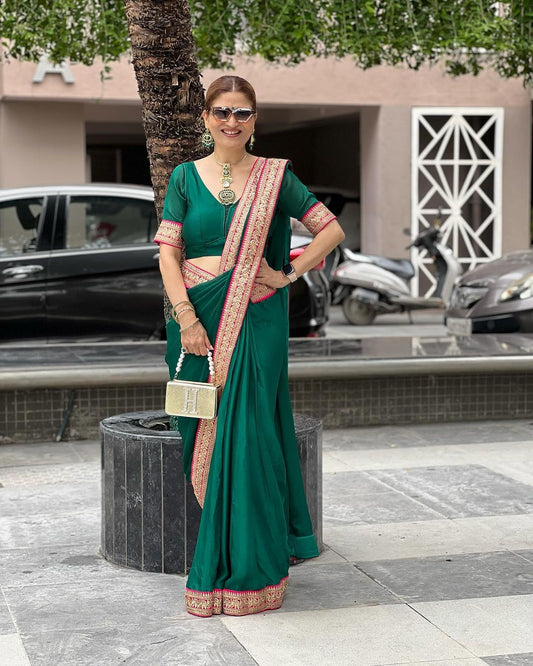 Readymade Designer Partywear sarees with stitched blouse New Ready To Wear Saree