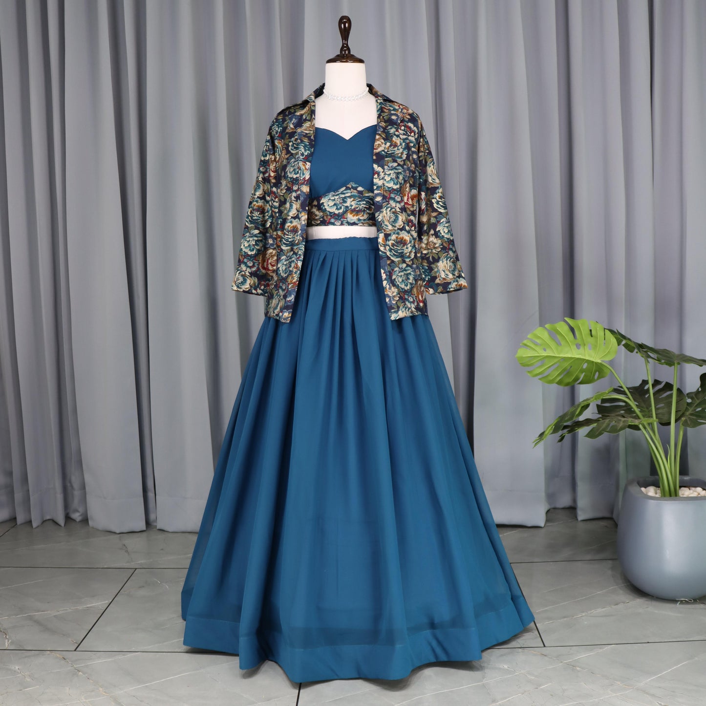 Heavy premium Designer Indowestern lehenga choli with koti Readymade Indian Dress