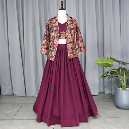 Heavy premium Designer Indowestern lehenga choli with koti Readymade Indian Dress