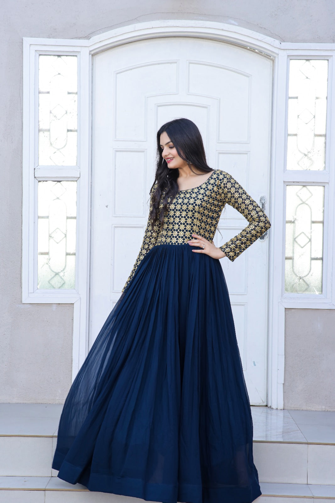 Anarkali Full length Flaired wedding gown dress Readymade Indian Dress